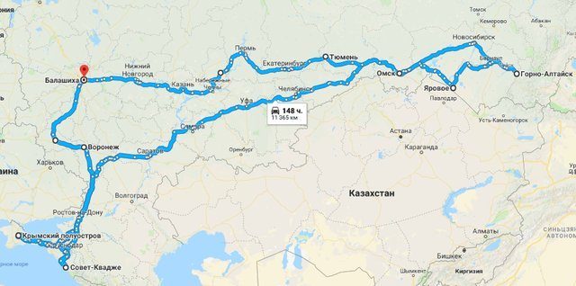 Путешествие длиною в два месяца: из Балашихи на юг и Алтай